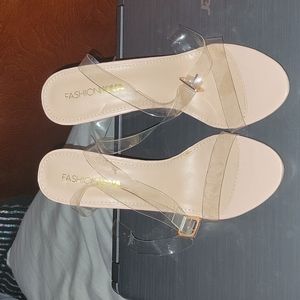 Fashion Nova Clear Block Heels